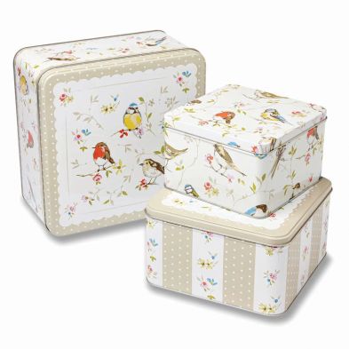 See more information about the Dawn Chorus Set of 3 Square Kitchen Cake Tins